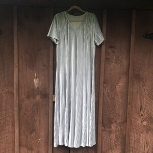 Woman Within Silver/Gun-Metal Velour Short Sleeve Scoop Neck Maxi Dress
